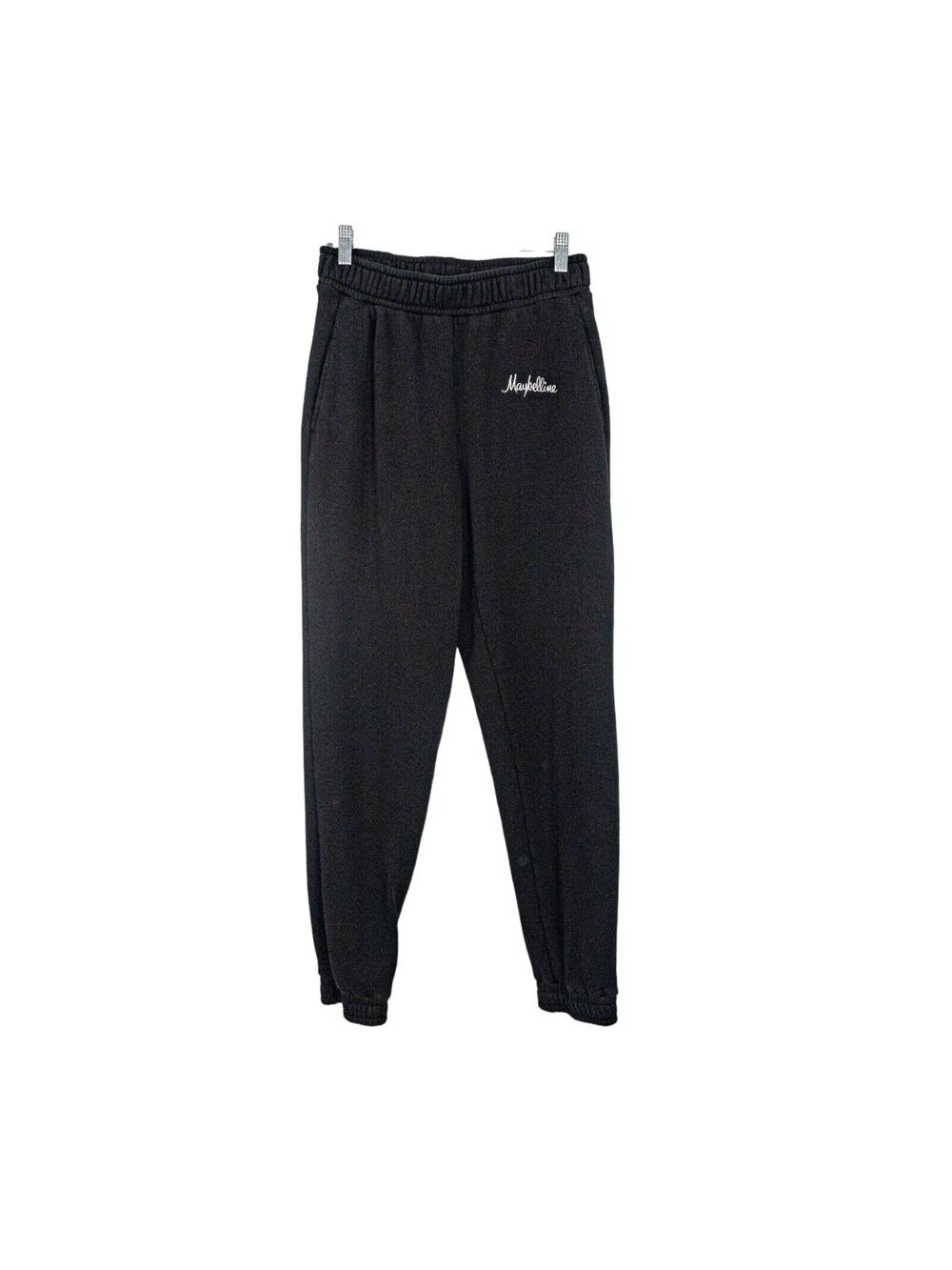 COTTON CITIZEN French Terry Sweatpants Black Maybelline Embroidered